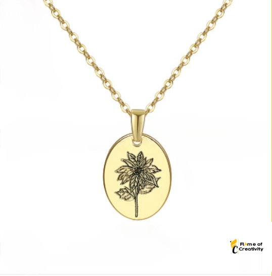 December Bloom Necklace | Poinsettia Birth Flower Pendant