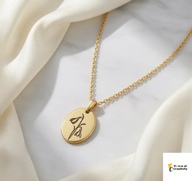 January Bloom Necklace | Carnation Birth Flower Pendant