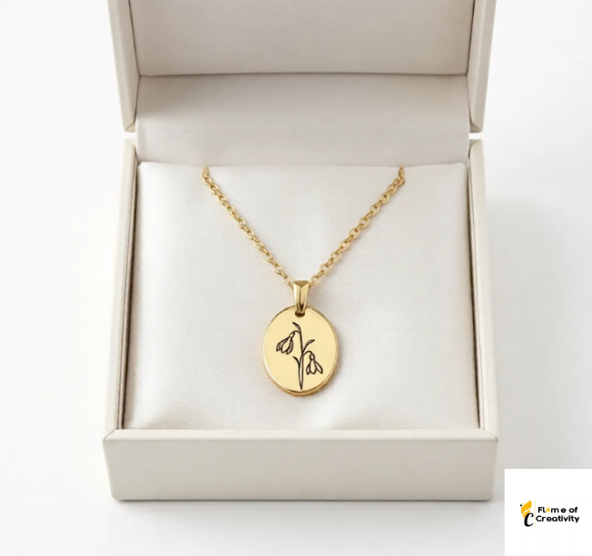 January Bloom Necklace | Carnation Birth Flower Pendant