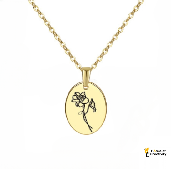 July Bloom Necklace | Lotus Birth Flower Pendant