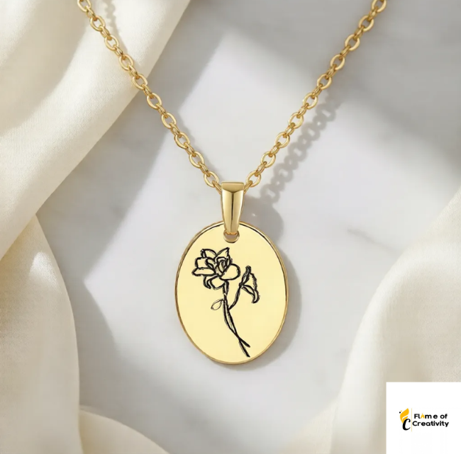 July Bloom Necklace | Lotus Birth Flower Pendant