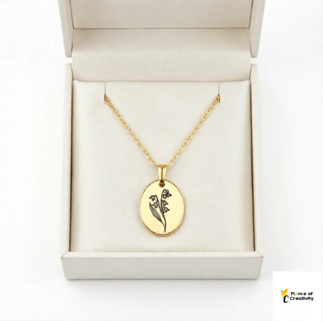 May Lily Birth Flower Necklace Delicate Floral Pendant Jewelry for Women