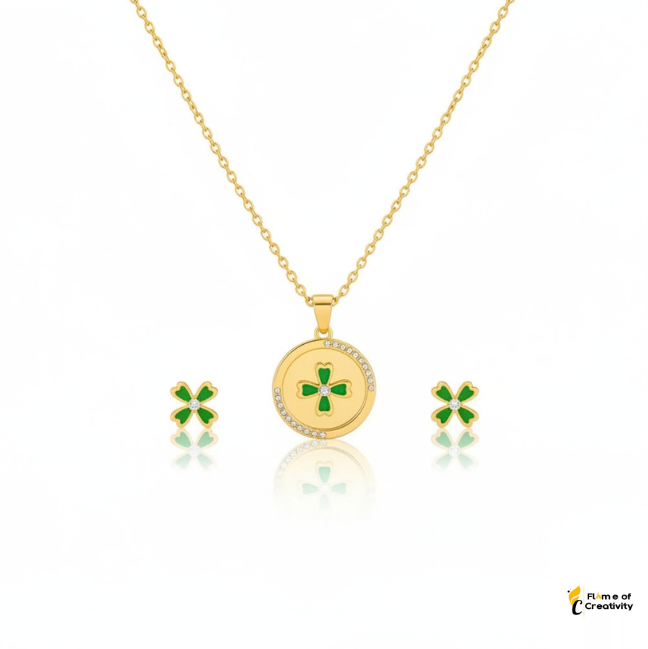 Golden Moments Jewelry Set Elegant Zircon Necklace, Bracelet & Earrings Gift Set for Women