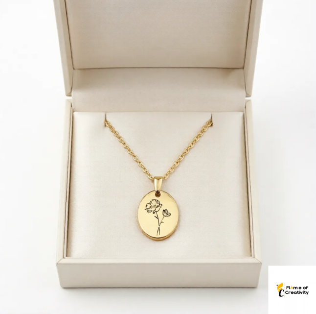 August Poppy Birth Flower Necklace Delicate Floral Pendant Jewelry for Women