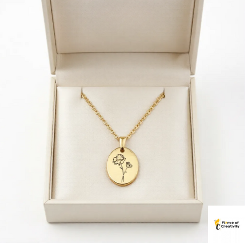 August Poppy Birth Flower Necklace Delicate Floral Pendant Jewelry for Women