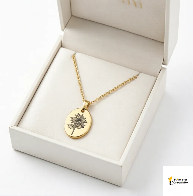 December Bloom Necklace | Poinsettia Birth Flower Pendant