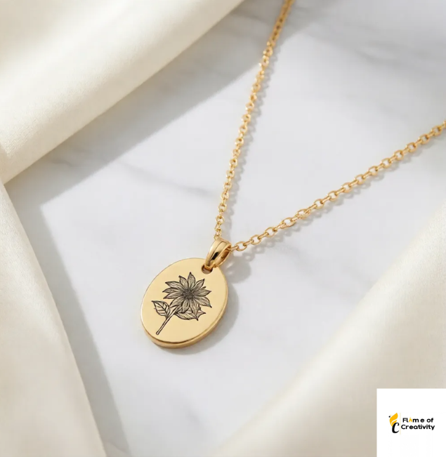 December Bloom Necklace | Poinsettia Birth Flower Pendant