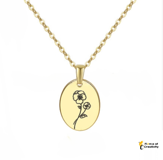 February Bloom Necklace | Violet Birth Flower Pendant