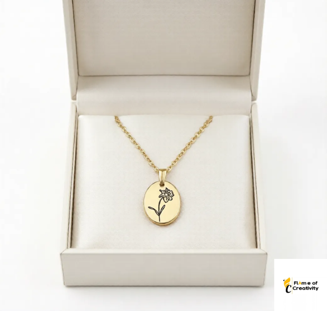 March Bloom Necklace | Daffodil Birth Flower Pendant