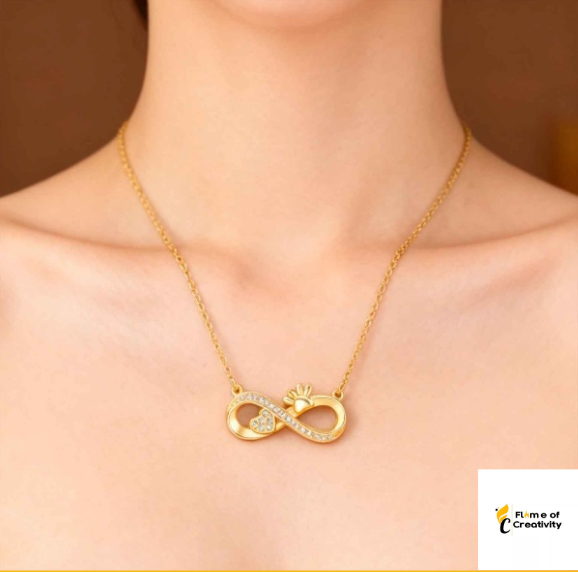 Endless Heart Necklace | Cubic Zirconia Heart Infinity Pendant